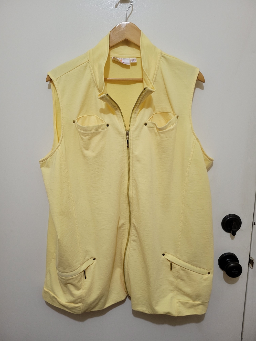 Quacker Factory Pale Yellow Women's Tunic Length Vest - Size 2X